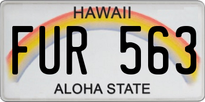 HI license plate FUR563