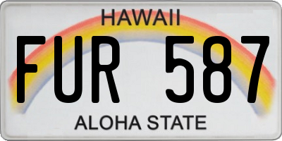 HI license plate FUR587