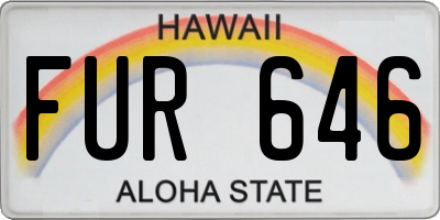 HI license plate FUR646
