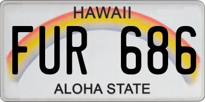 HI license plate FUR686