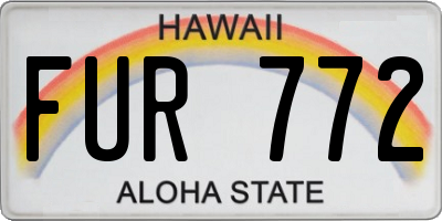 HI license plate FUR772