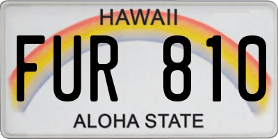 HI license plate FUR810