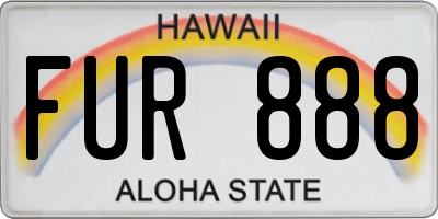 HI license plate FUR888
