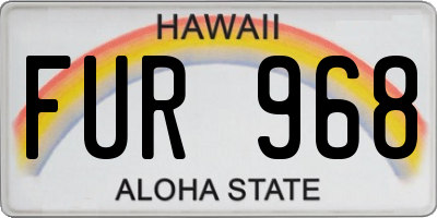 HI license plate FUR968