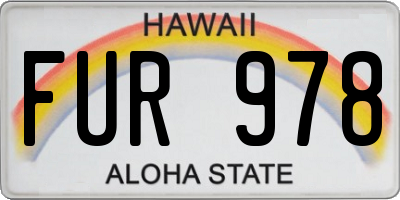 HI license plate FUR978