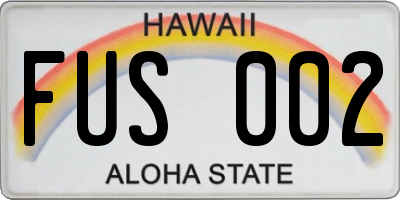 HI license plate FUS002