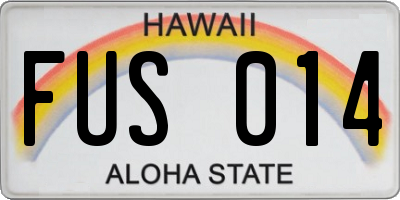 HI license plate FUS014