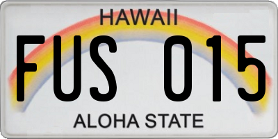 HI license plate FUS015