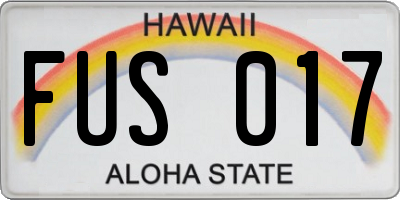 HI license plate FUS017