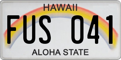 HI license plate FUS041