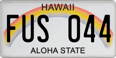 HI license plate FUS044