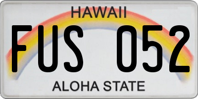 HI license plate FUS052