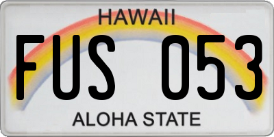 HI license plate FUS053