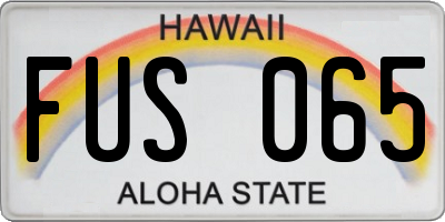 HI license plate FUS065