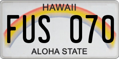 HI license plate FUS070