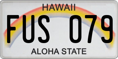 HI license plate FUS079