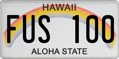 HI license plate FUS100