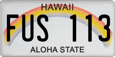 HI license plate FUS113