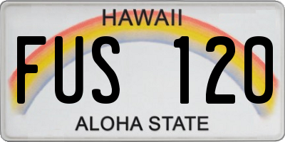 HI license plate FUS120