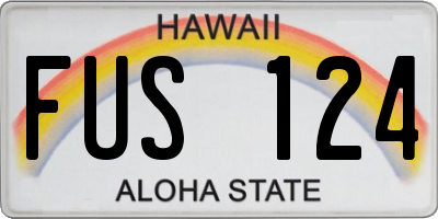 HI license plate FUS124