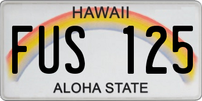 HI license plate FUS125
