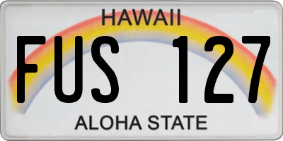 HI license plate FUS127