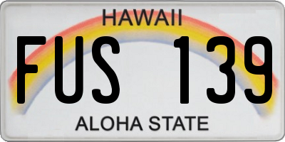 HI license plate FUS139