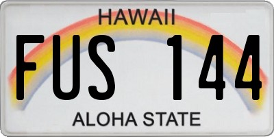 HI license plate FUS144