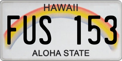 HI license plate FUS153