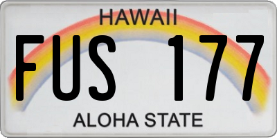 HI license plate FUS177