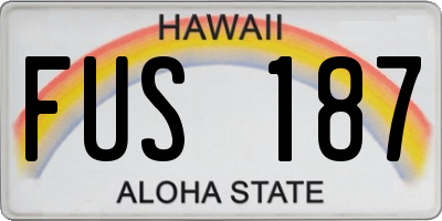 HI license plate FUS187