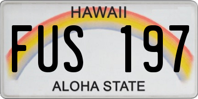 HI license plate FUS197