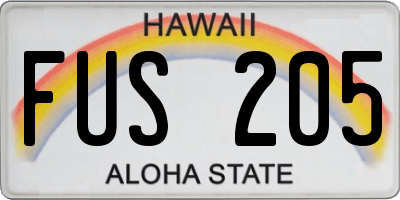 HI license plate FUS205