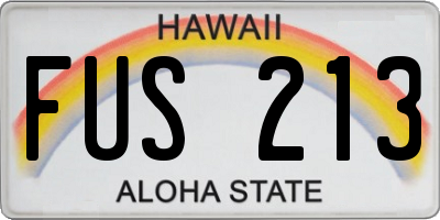 HI license plate FUS213