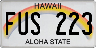 HI license plate FUS223