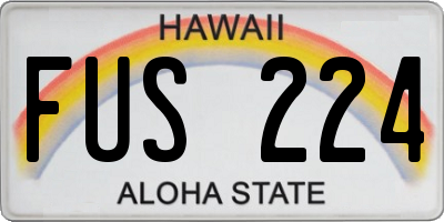 HI license plate FUS224