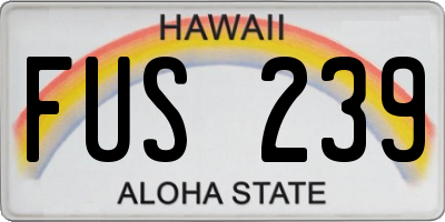 HI license plate FUS239