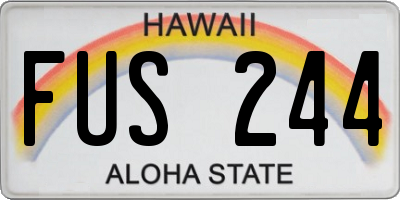 HI license plate FUS244