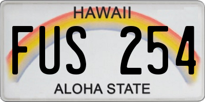 HI license plate FUS254