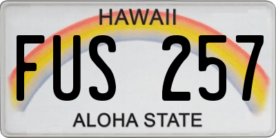 HI license plate FUS257
