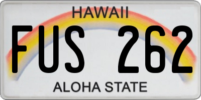 HI license plate FUS262