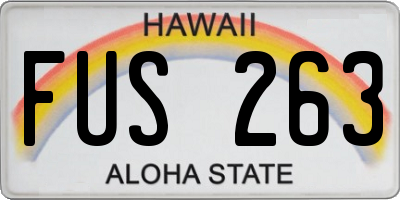 HI license plate FUS263