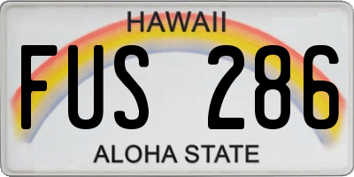HI license plate FUS286