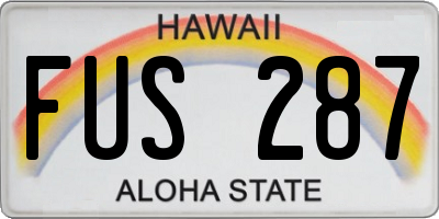 HI license plate FUS287
