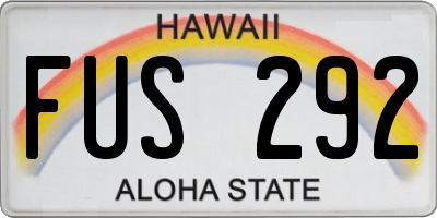 HI license plate FUS292