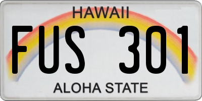 HI license plate FUS301