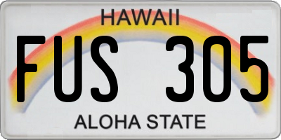 HI license plate FUS305