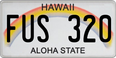 HI license plate FUS320