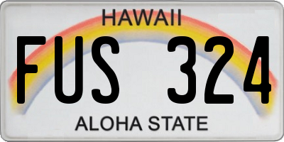 HI license plate FUS324