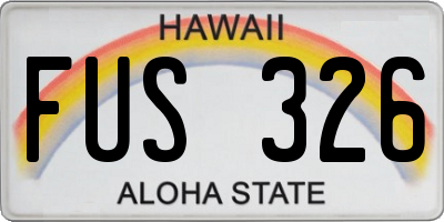 HI license plate FUS326